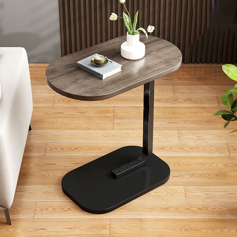 11" Wide Contemporary Corner Table Wood Oval Accent Side Table