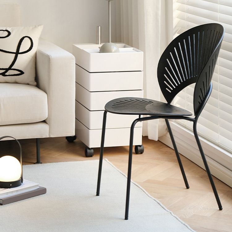 Modern Armless Dining Chairs Solid Wood Windsor Back Dining Side Chair