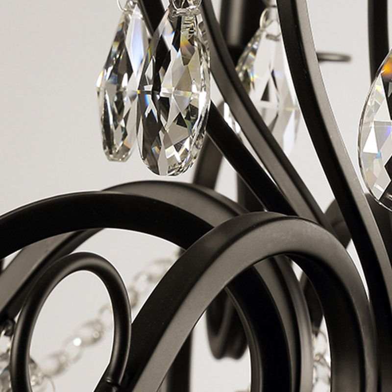 Chandelier rétro Chandelier de fer suspendu en fer avec cristal pour le salon