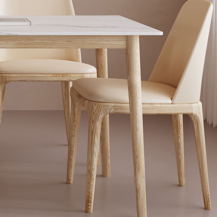 Rectangle Dining Table Set 1/2/6/7/9 Pieces Modern Sintered Stone Table Armless Chairs