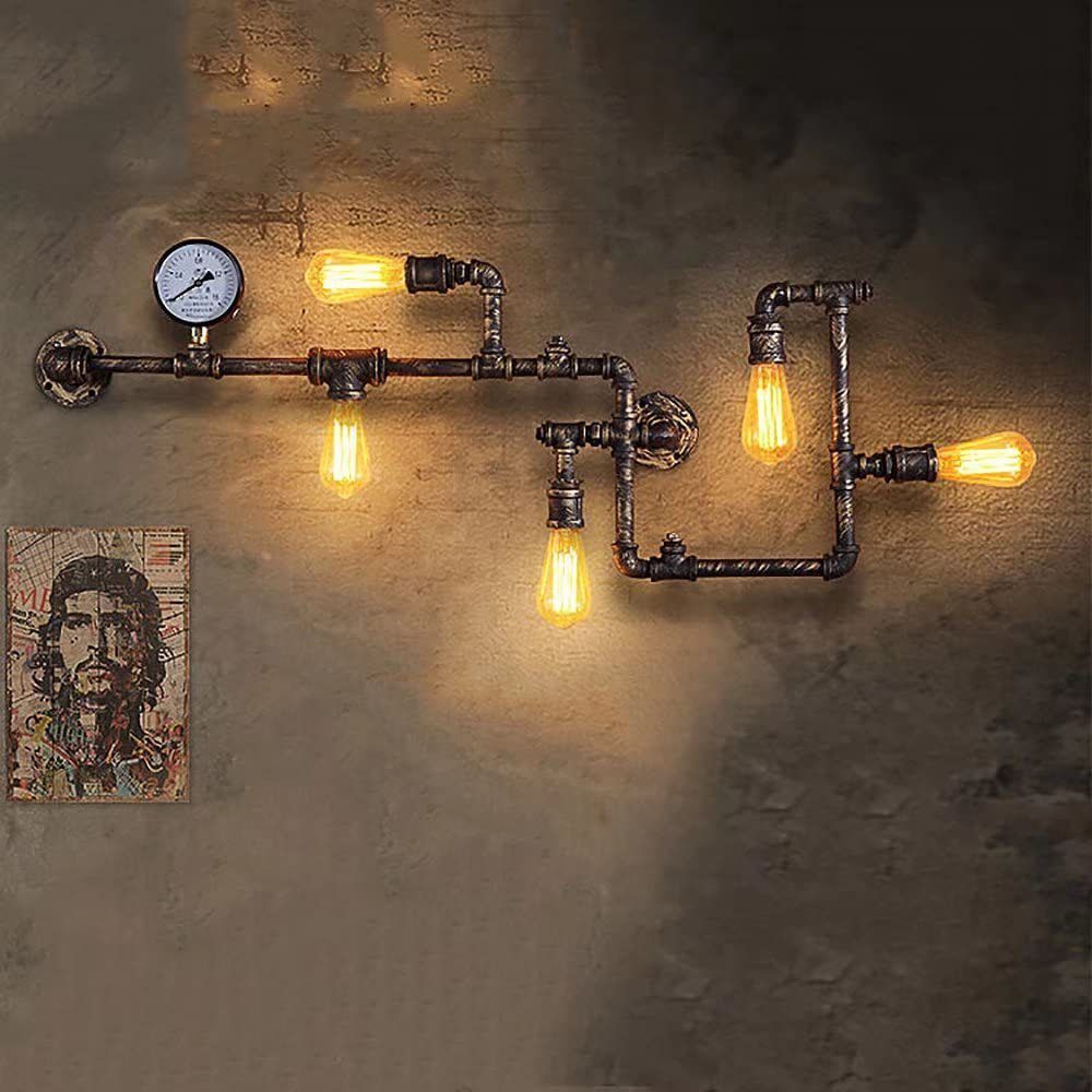 5 Leichtwerte verdrehte Pfeifenwandleuchten Industrial Loft Vintage Wall Lighting Ideen für Esszimmer