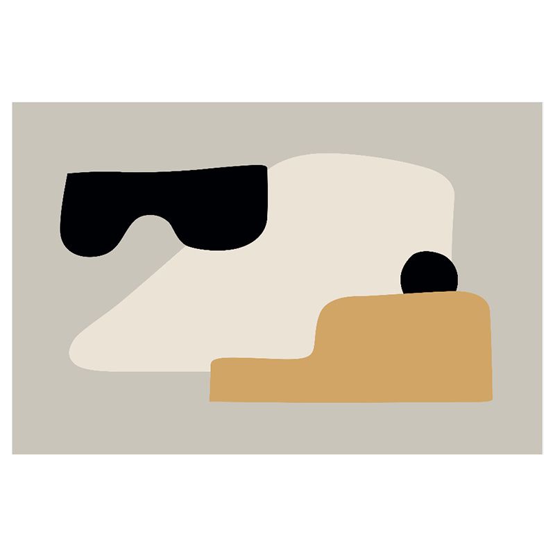 Nordic Irregular Color Block Pattern Rug Apricot Tone Polyester Carpet Stain Resistant Indoor Rug for Home Decor