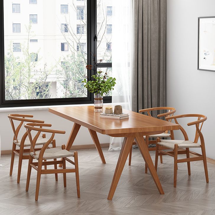 Rectangle Dining Table Pine Solid Wood Dining Table with 4 Legs for Dining Room