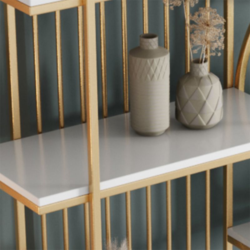 Glam Metal Shelf Bookcase Open Back Bookshelf for Study Room