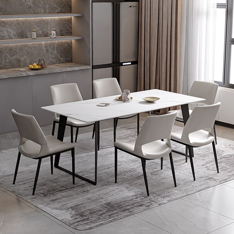 Open Back Side Chair Industrial Style Faux Leather Side Chair