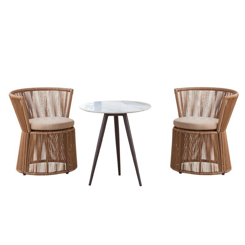 Tropical Outdoor Bistro Chairs Armless Metal Dining Side Chair