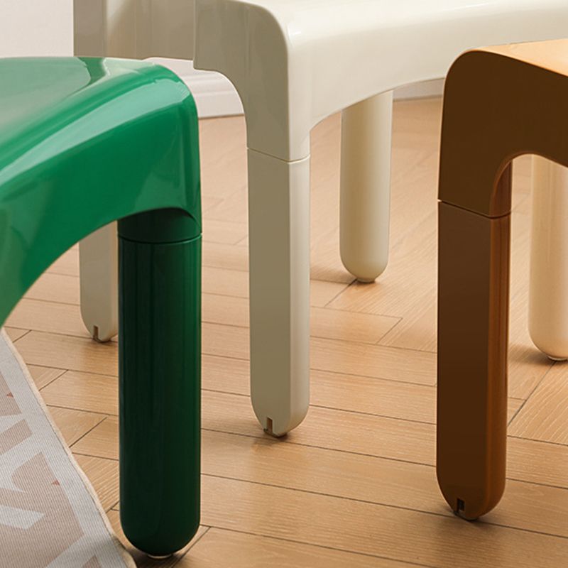 Modern Plastic Side Chair Open Back Armless Chair for Dining Room