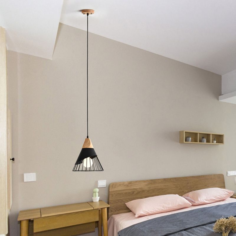 Metal Cone Shade Hanging Lights Modern Macaron Style 1 Head Hanging Mount Fixture for Restaurant