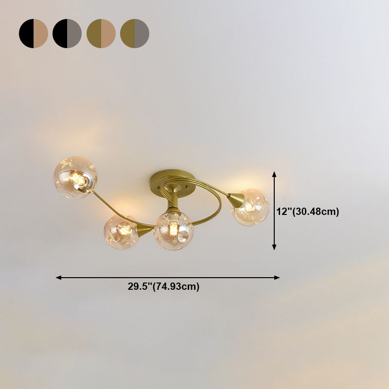 Glass Round Ceiling Lighting Nordic-Style Ceiling Light Fixture for Living Room