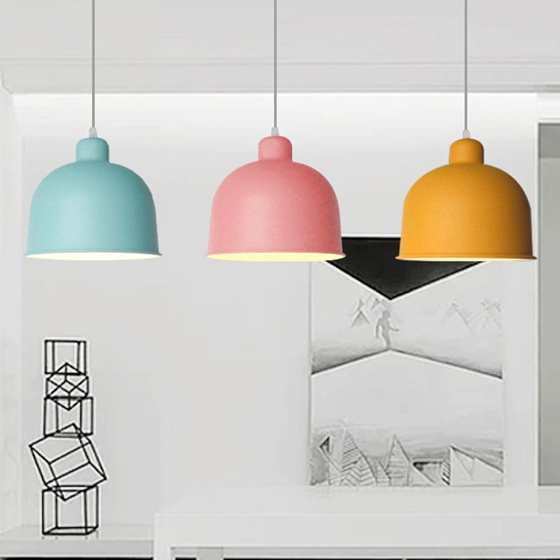 Metallschüssel Form Pendellicht Leichter Esszimmer 1 Kopf Makkaronstil Hanging Lampe