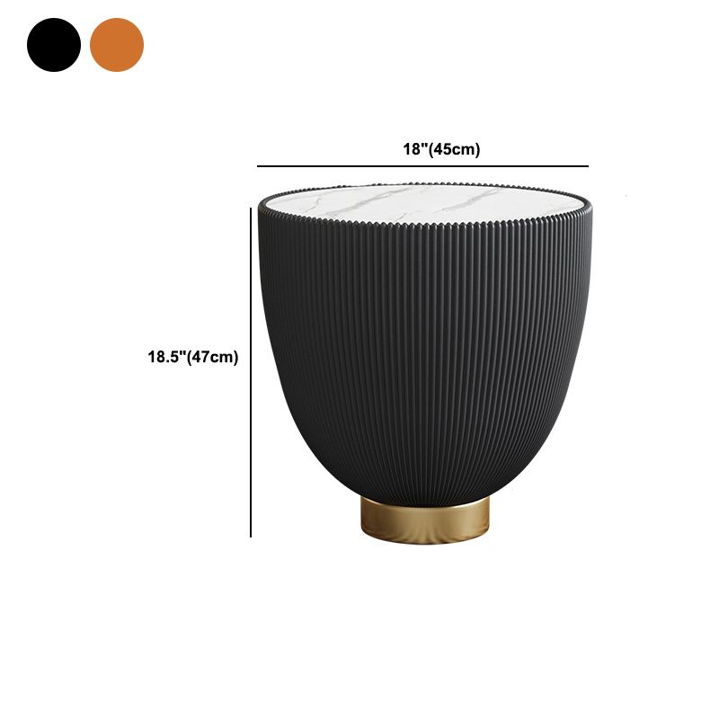 Slate Round Coffee Table Pedestal Minimalist Coffee Table for Living Room