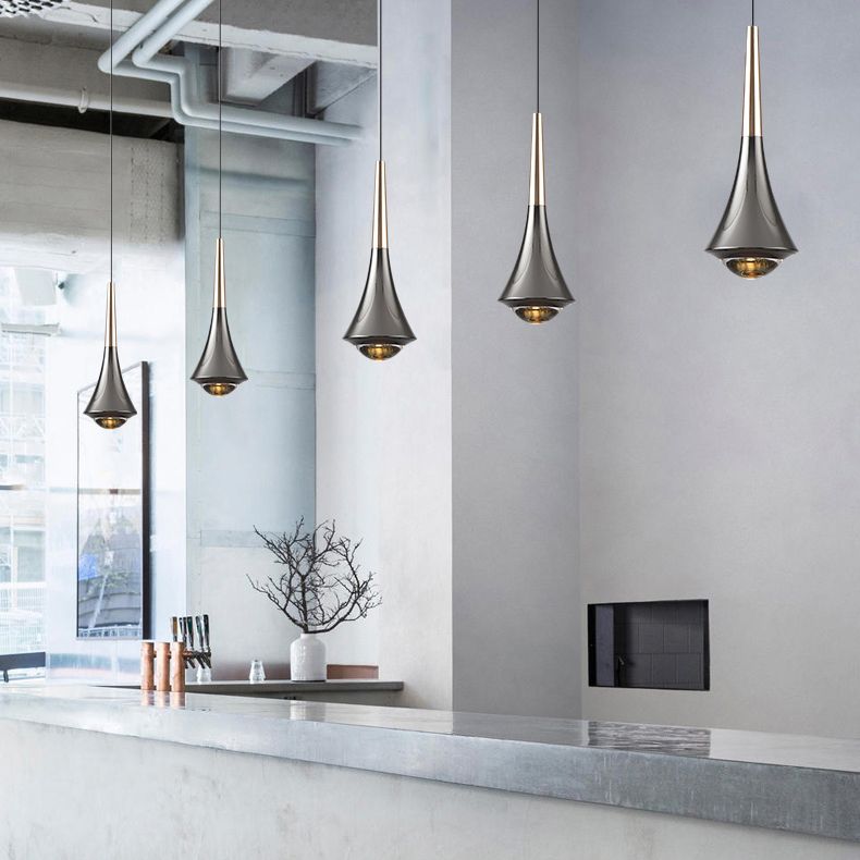 Aluminum Flared Pendant Light Fixture Simple LED Drop Lamp for Dining Room