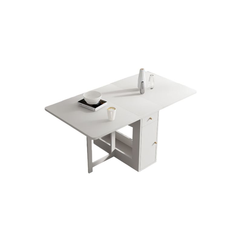 3/5/7 Pieces Modern White Wooden Rectangle Folding Dining Set for Home