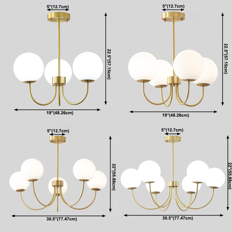 Luci multi -luci a sospensione a sospensione a sospensione a sospensione moderna lampadario a soffitto in vetro di latte
