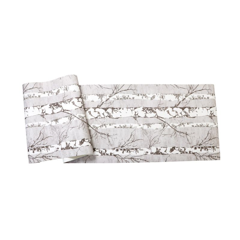 Nordic Forest and Trees Wallpaper in White Water-Resistant Non-Pasted Wall Decor 20.5"W x 33'L