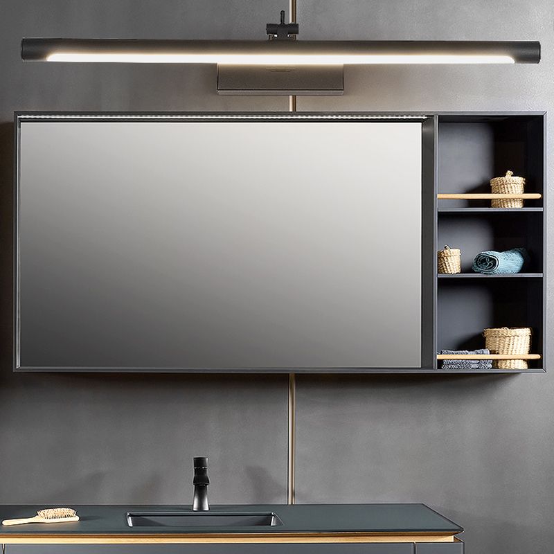 Metall lineare Schattenwandbeleuchtung moderner Spiegel 1-Licht-Wandmontage Leuchte in Schwarz