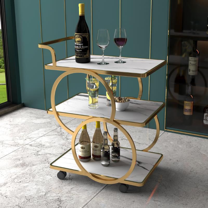 31.50" High Contemporary Prep Table Rolling Metal Prep Table for Home