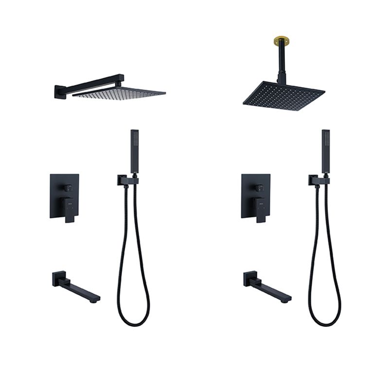 Modern Style Copper Shower System Spot Resist Ceiling Mounted Shower System