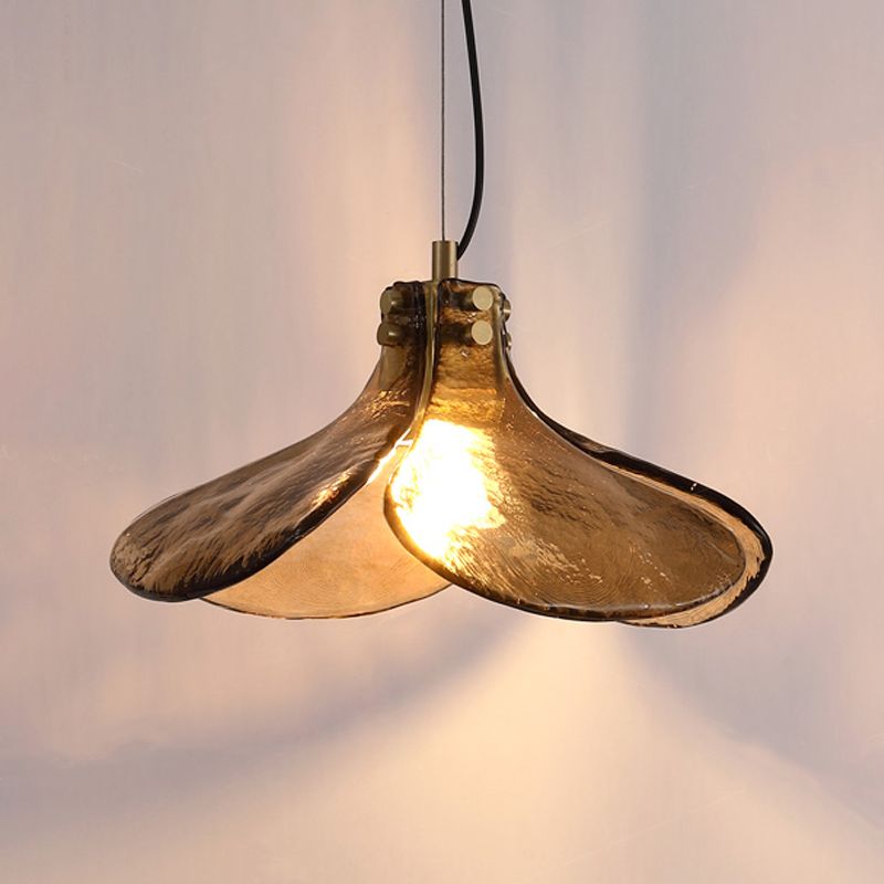 Luce a sospensione in vetro ambra in stile industriale Antique 1 lampada a sospensione leggera per sala da pranzo