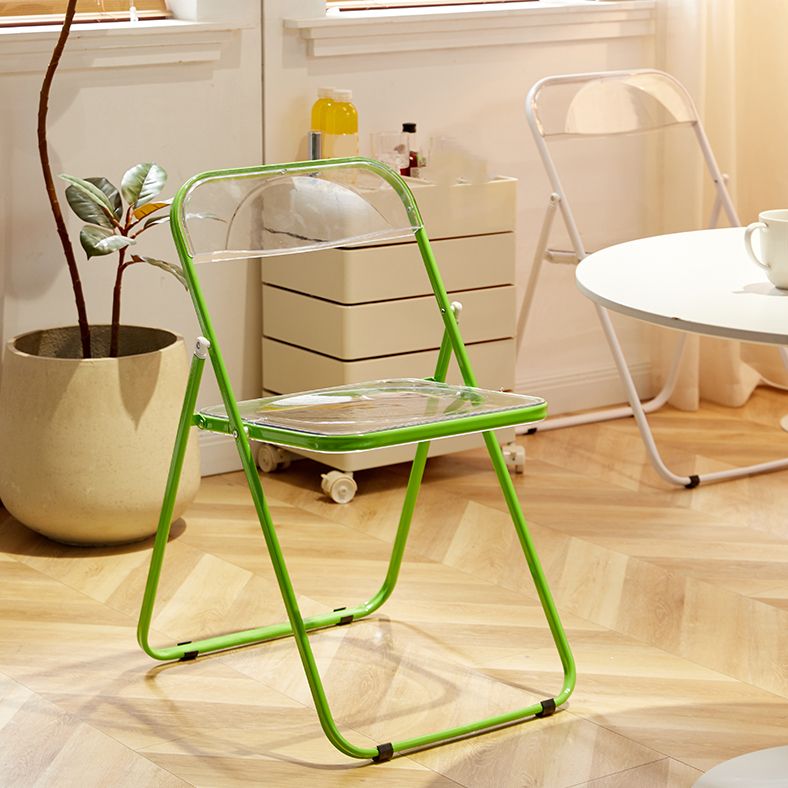 Contemporary Folding Open Back Metal Armless Dining Chairs(Set of 4/8)