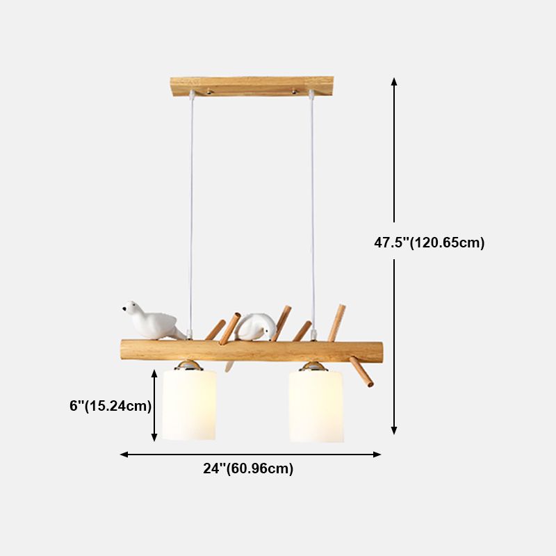 Lámpara simple de madera de madera accesorios de iluminación colgante de madera para comedor