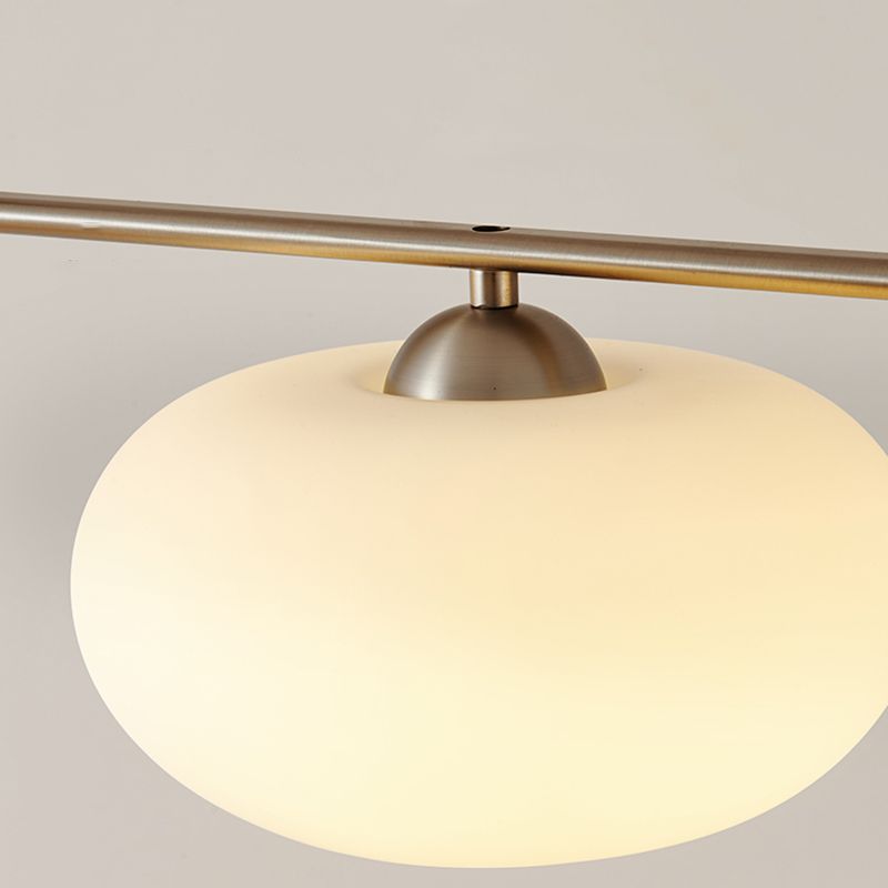 Glass Shade Hanging Island Lights Modern Drum Shape Island Lighting Ideas for Kitchen