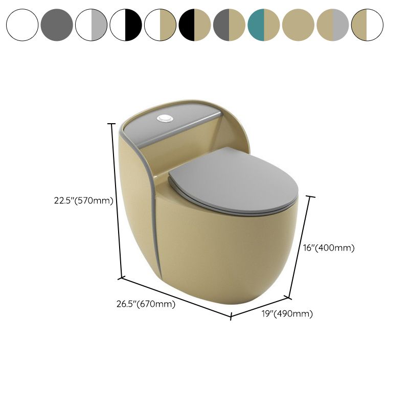 Modern One Piece Round Flush Toilet Floor Mounted Porcelain Toilet Bowl
