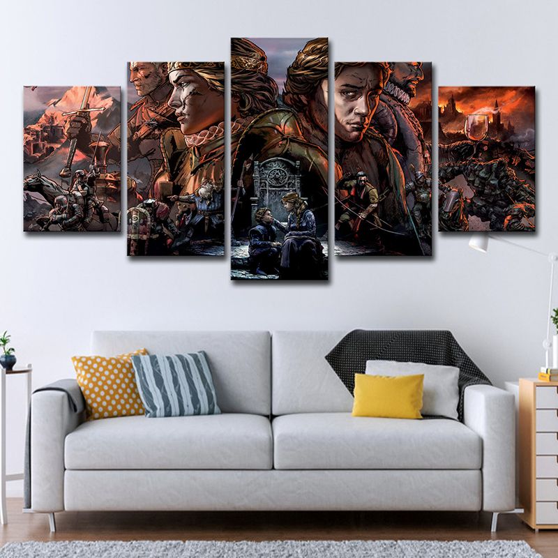 Game Character Thronebreakers Wall Decor Modern Canvas Print Wall Art in Brown