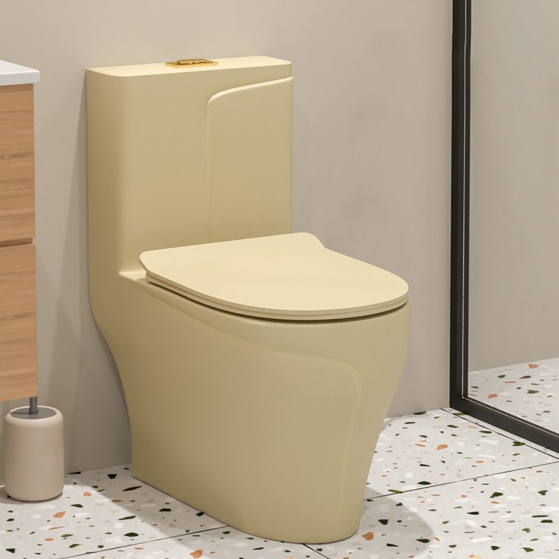 Traditional Skirted Toilet Floor Mount One-Piece Flush Toilet with Slow Close Seat
