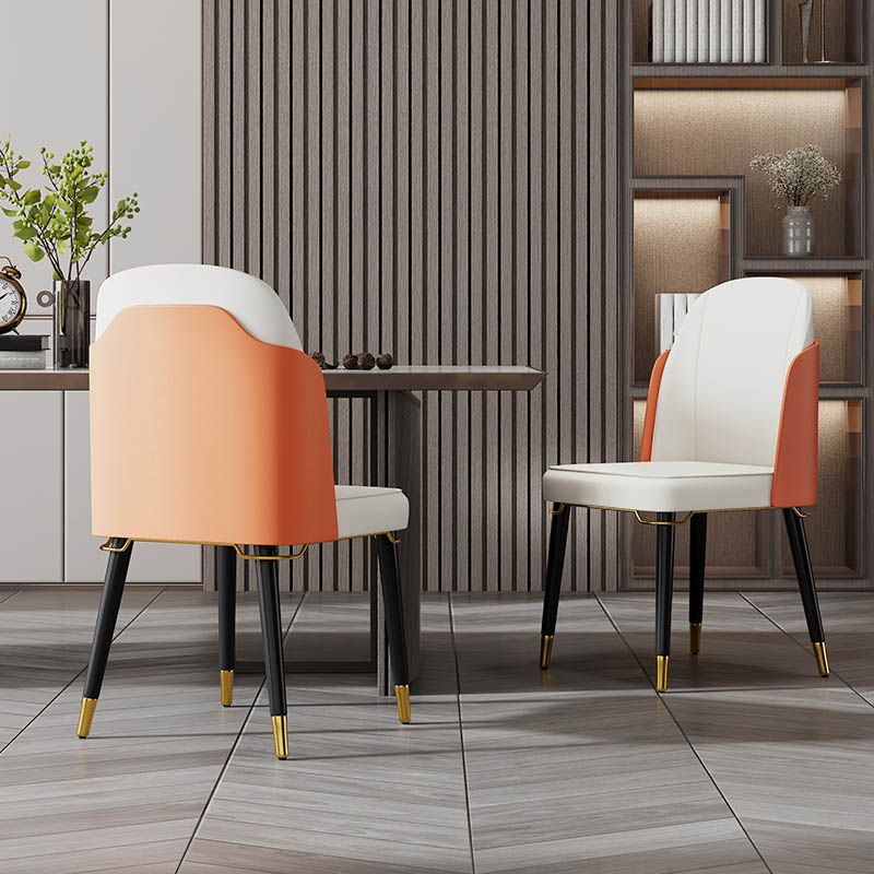 Silla de comedor de madera de estilo nórdico, sillas de comedor sin brazos de cuero PU para uso doméstico