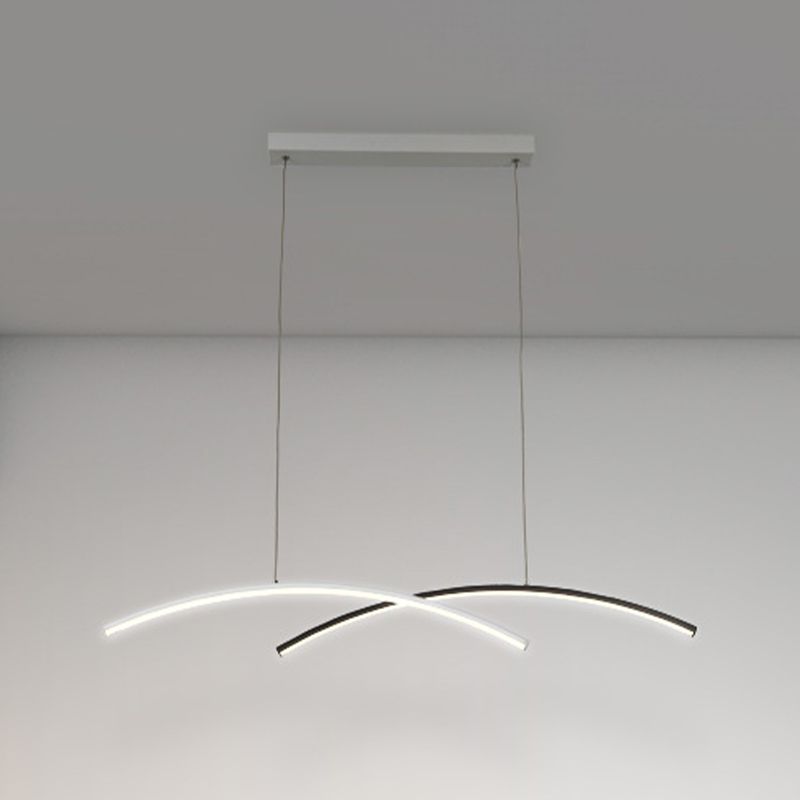 Contemporary Style Linear Shape Island Lights Metal 2 Light Island Light Fixtures