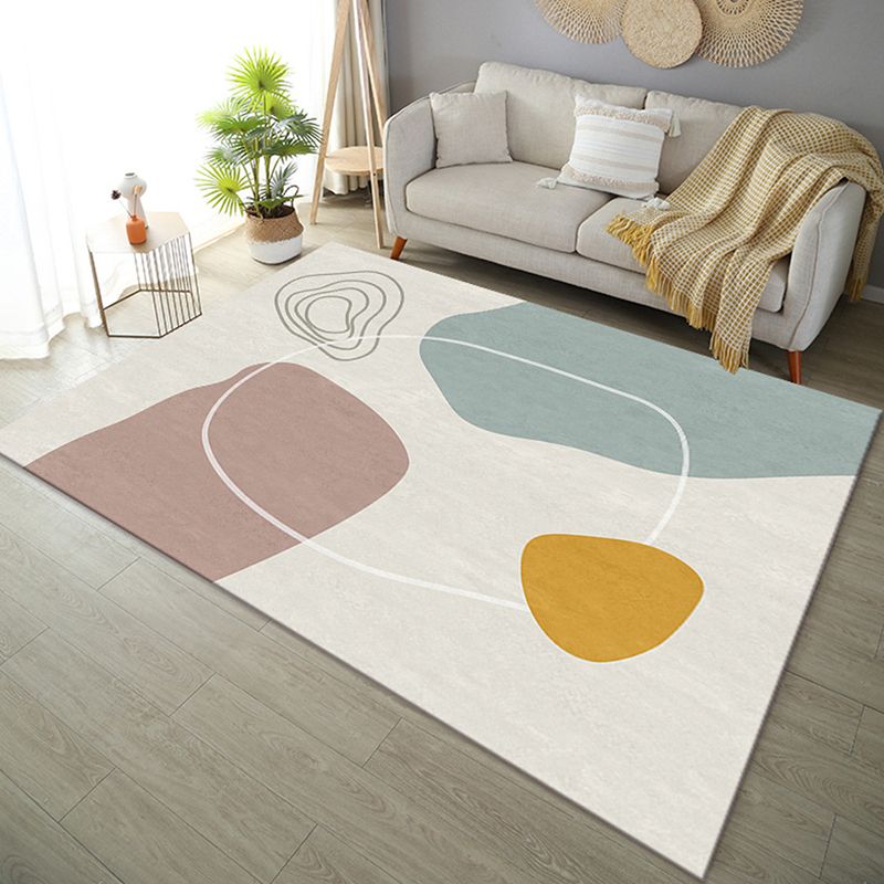Tapis nordique blanc tapis en grume de couleur polyester