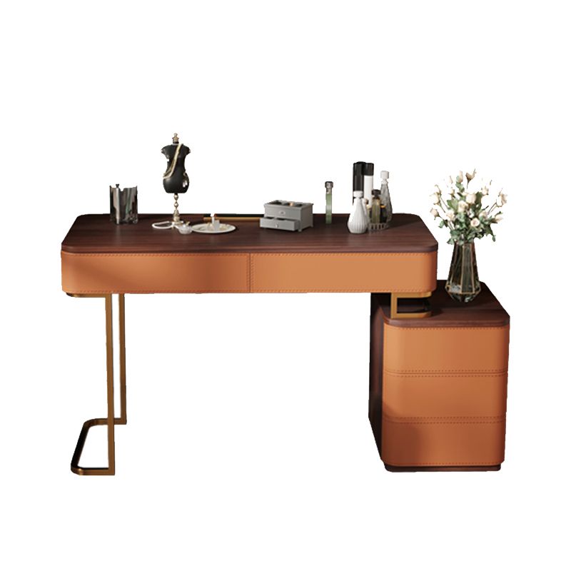 Glam 17.72" Wide Wooden Makeup Vanity with 5 Drawers for Bedroom