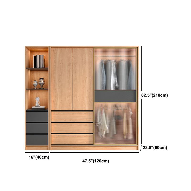 Sliding Engineered Wood Wardrobe Closet Modern Wardrobe Cabinet
