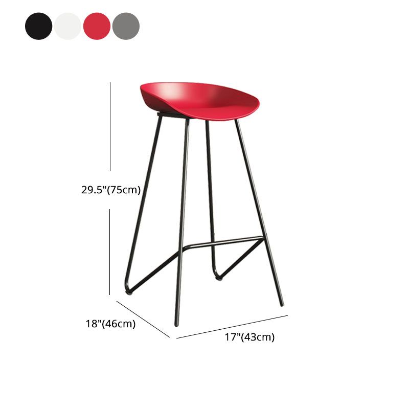 Contemporary Restaurant Footrest Barstool Matte Finish Plastic Stool