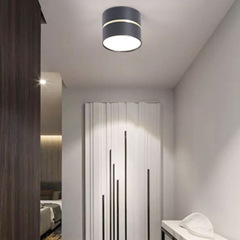 Modern Minimalist Metal Flush Mount Plafond Lamp Cilinder Shape LED Flush Mount Lighting voor slaapkamer