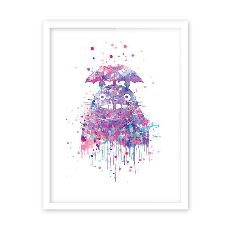 Kids Comic Cat Wall Art Canvas Made Textured Pastel Color Wall Decor for Nursery