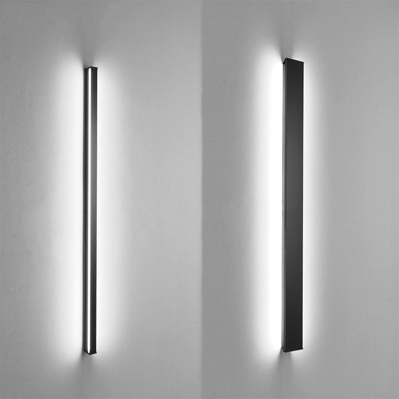 Metal Linear Shade Wall Sconce Modern Style 1- Light Wall Mount Light in Black