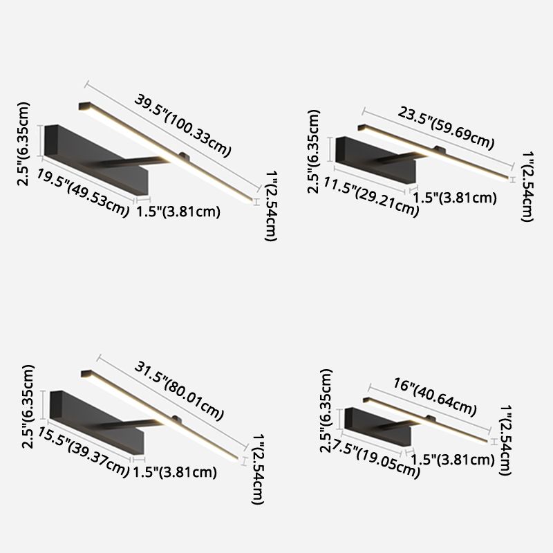 Streifen Badezimmer Leuchte Leuchte Metall LED minimalistische Wandleuchtenbeleuchtung
