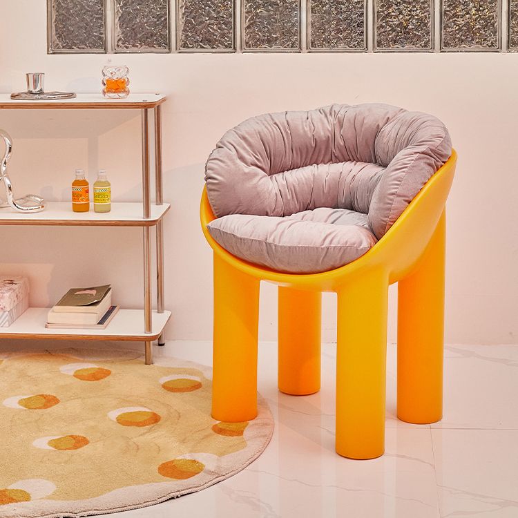 Sillas de comedor de estilo nórdico, sillas laterales con brazos de cocina y patas de plástico (juego de 2)