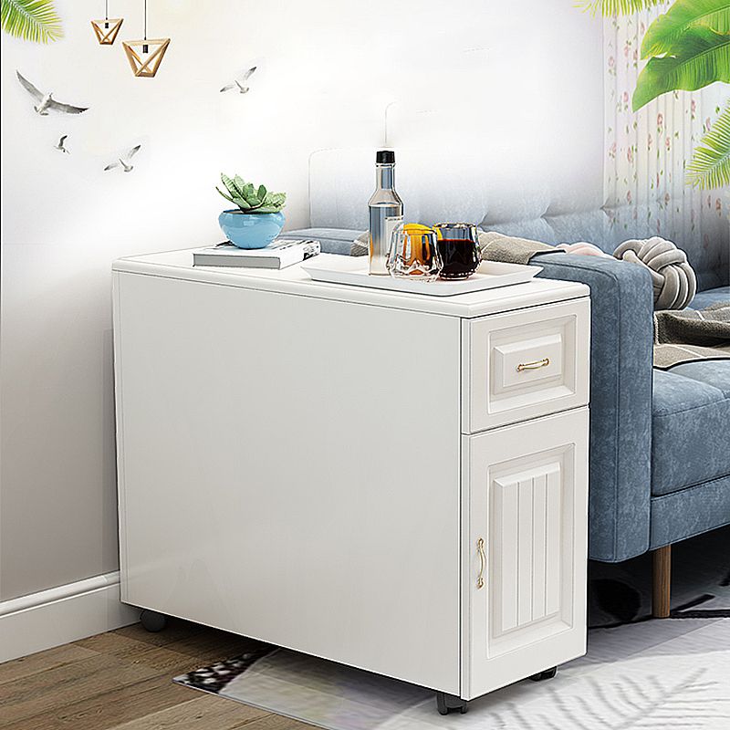 Contemporary Rectangular End Table Removanle Wood Sofa Side Table with Storage