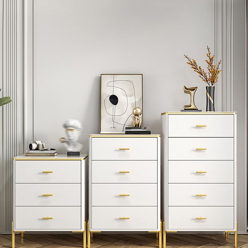 Glam Vertical Storage Chest Bedroom Stone Chest with Drawers