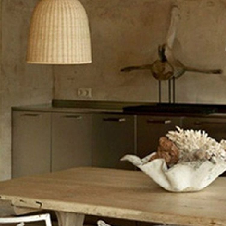 Farmhouse Natural Cloche Bamboo Pendant Lighting 1-Light  Dining Room Hanging Lamp