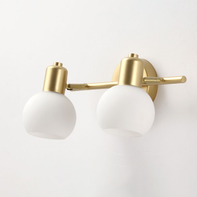 1 / 2 / 3 - Light Wall Sconce Adjustable Iron & Glass Post Modern Wall Lighting in Gold