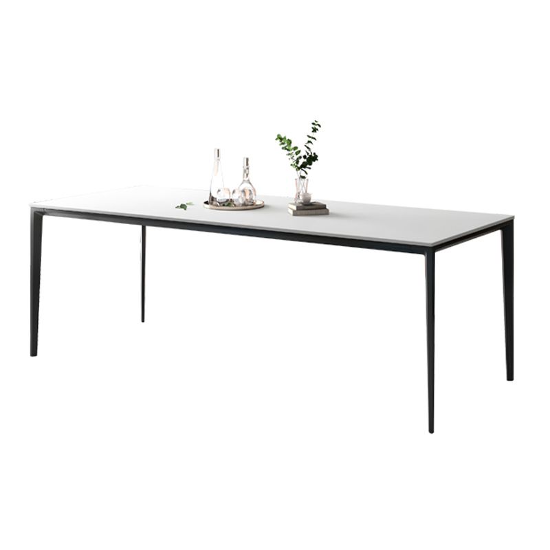 Sintered Stone Industrial Style Table 4 Legs Base Rectangle Dining Table for Home