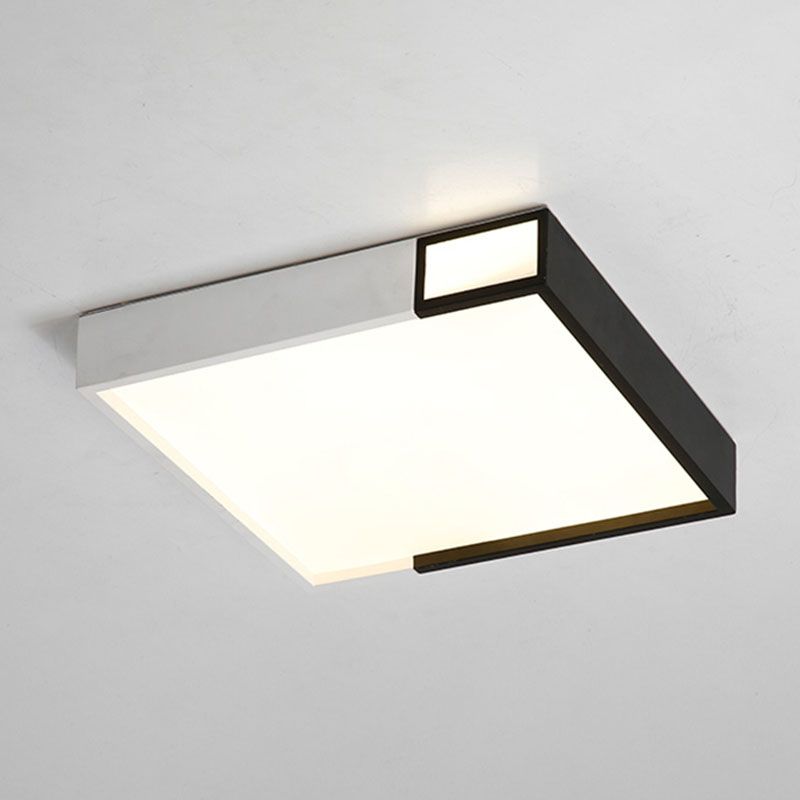 Viereckige Form LED Flush Mount Light Simple Metal Schwarz und Weiß Deckenlicht Flush Mount