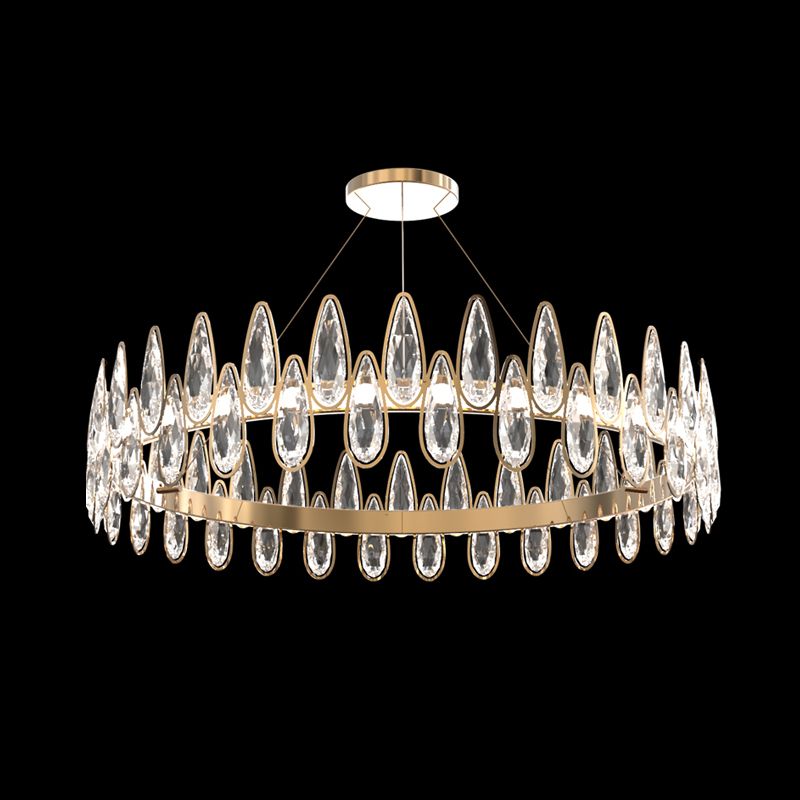Luz de techo de anillo de oro Luz simple estilo lágrima de lágrima sala de estar led colgante