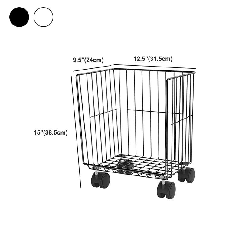 Industrial Iron Closed Back Bookshelf Black and White Bookcase for Home