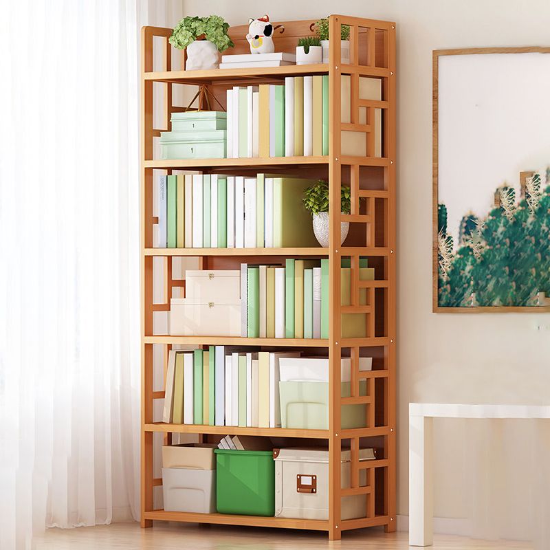 Modern Style Bamboo Bookcase Geometric Bookshelf for Any Room