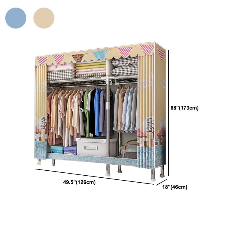 Stainless steel Frame Wardrobe Armoire Modern Home Wardrobe Cabinet